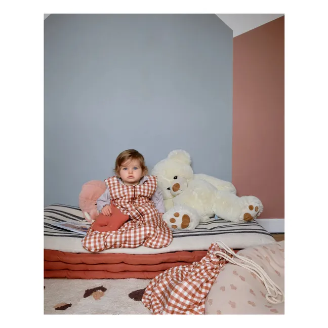 Vichy organic cotton sleeping bag | Caramel