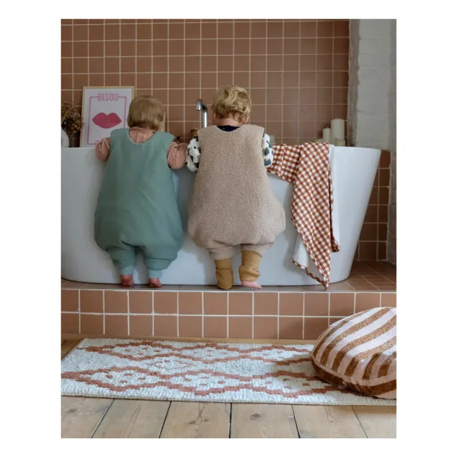 Organic cotton footed sleeping bag Teddy | Sand