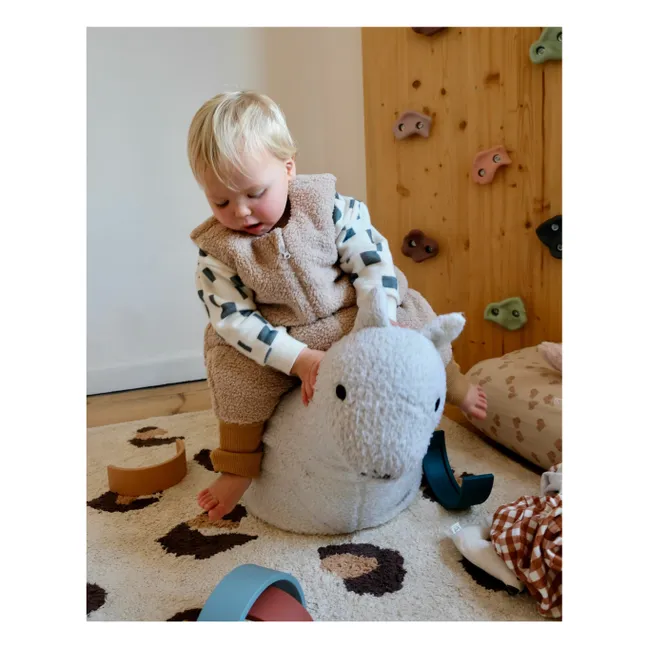 Teddy-Schlafsack mit Füßen aus Bio-Baumwolle | Sandfarben