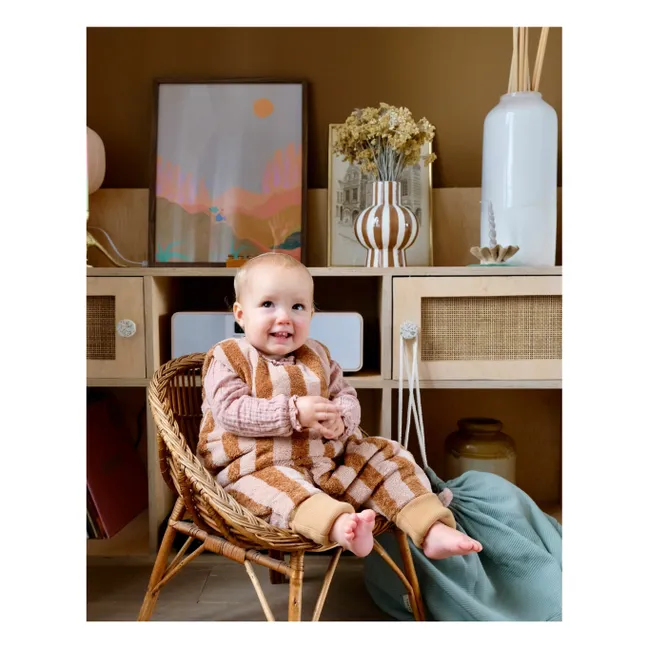 Babyschlafsack mit Füßen aus Bio-Baumwolle Mocha Latte