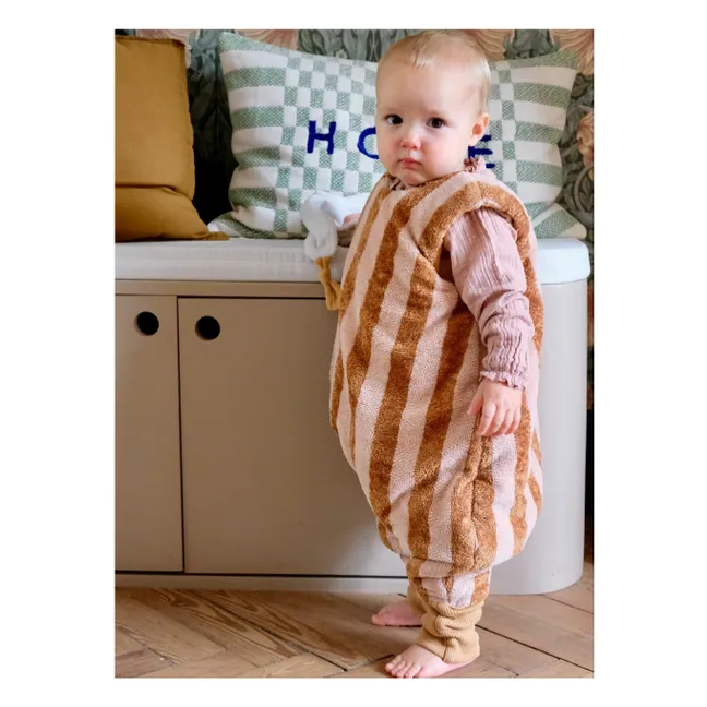 Babyschlafsack mit Füßen aus Bio-Baumwolle Mocha Latte