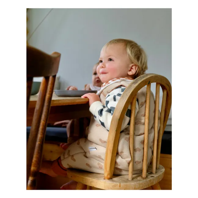 Babyschlafsack mit Füßen aus Bio-Baumwolle Coeur | Cremefarben