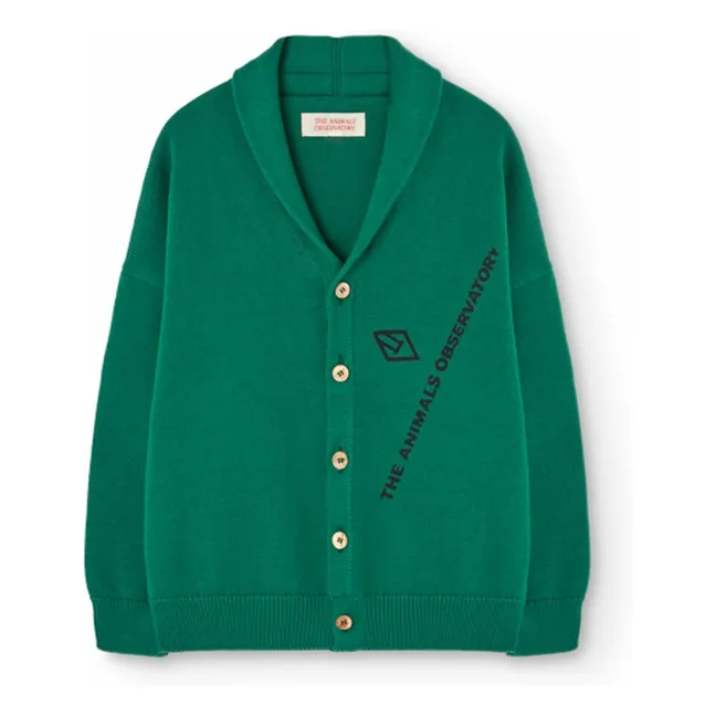 Racoon Organic Cotton Cardigan | Green