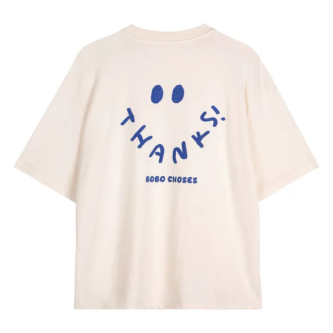 T-shirt Thanks Coton Bio - Collection Femme | Blanc cassé