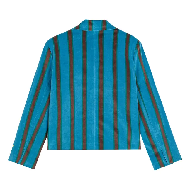 Veste Rayée Velours - Collection Femme | Bleu marine