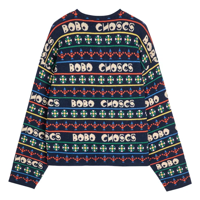 Cardigan Bobo Choses Laine et Fibres Recyclées - Collection Femme | Bleu marine