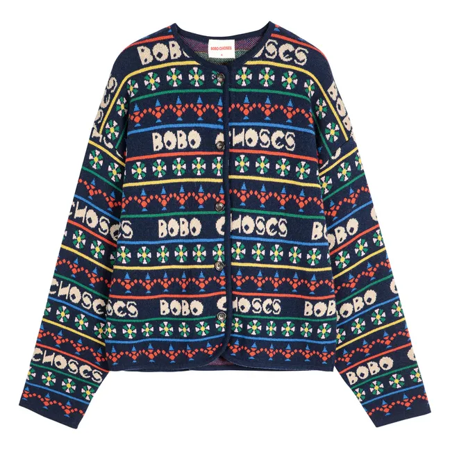 Cardigan Bobo Choses Laine et Fibres Recyclées - Collection Femme | Bleu marine