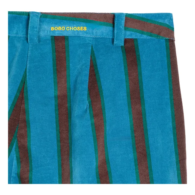 Striped Velvet Pants - Women's Collection | Navy blue