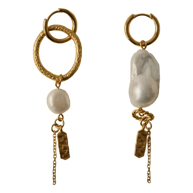 Boucles d'Oreilles Toti Pearl R | Doré