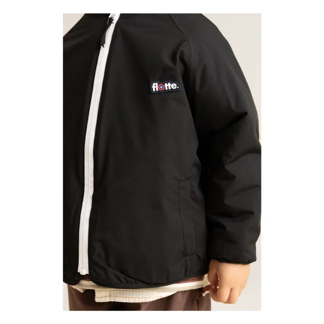 Veste Polaire Réversible Monceau Léopard Fibres Recyclées | Noir