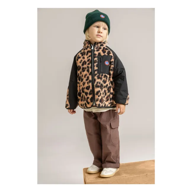 Veste Polaire Réversible Monceau Léopard Fibres Recyclées | Noir