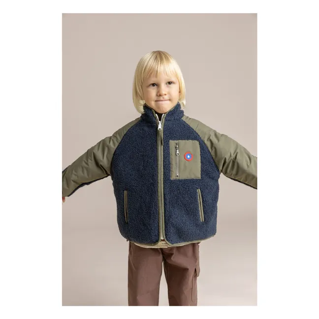 Veste Polaire Réversible Monceau Fibres Recyclées | Vert kaki