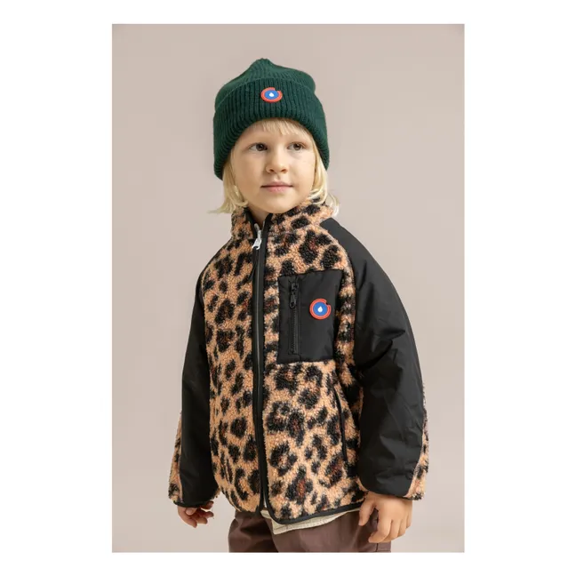 Veste Polaire Réversible Monceau Léopard Fibres Recyclées | Noir