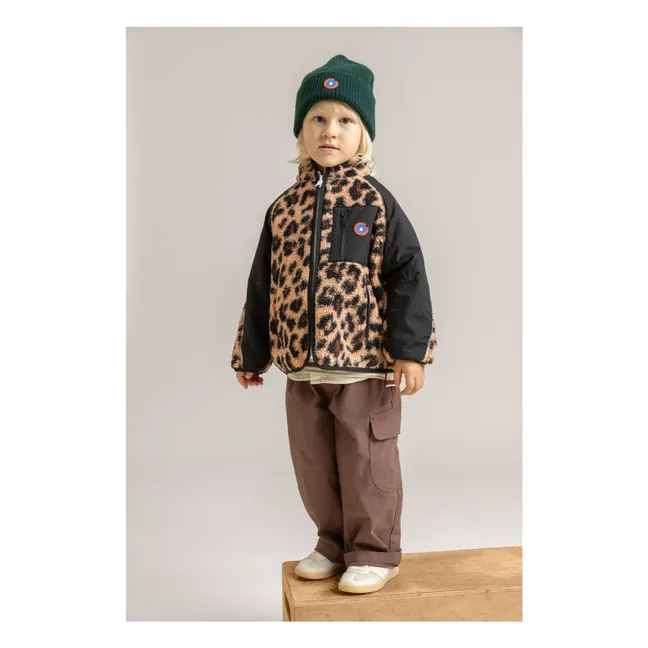 Veste Polaire Réversible Monceau Léopard Fibres Recyclées | Noir