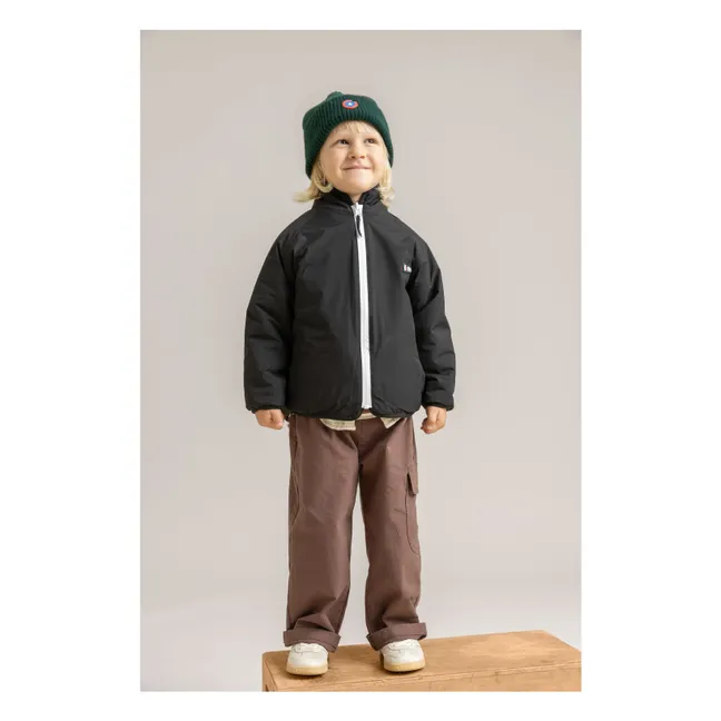 Veste Polaire Réversible Monceau Léopard Fibres Recyclées | Noir