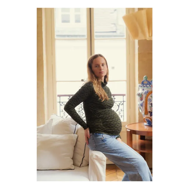 Schwangerschaftstop Mathilda Seventies | Khaki