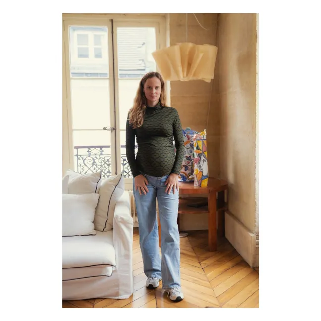 Top gravidanza anni Settanta Mathilda | Verde militare