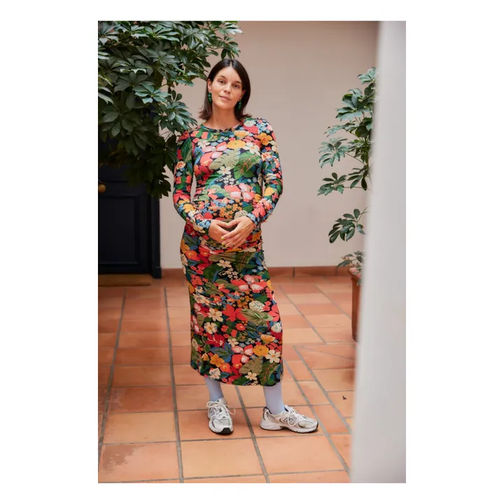 Robe de Grossesse Thelma Berries | Vert- Image produit n°4