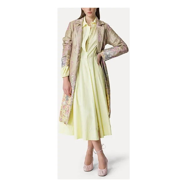 Vestido de popelina de algodón | Amarillo