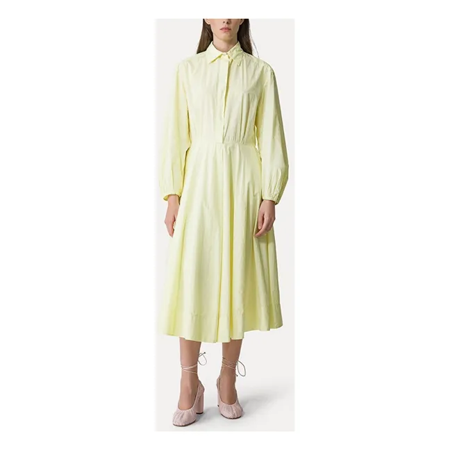 Cotton Poplin Dress | Yellow