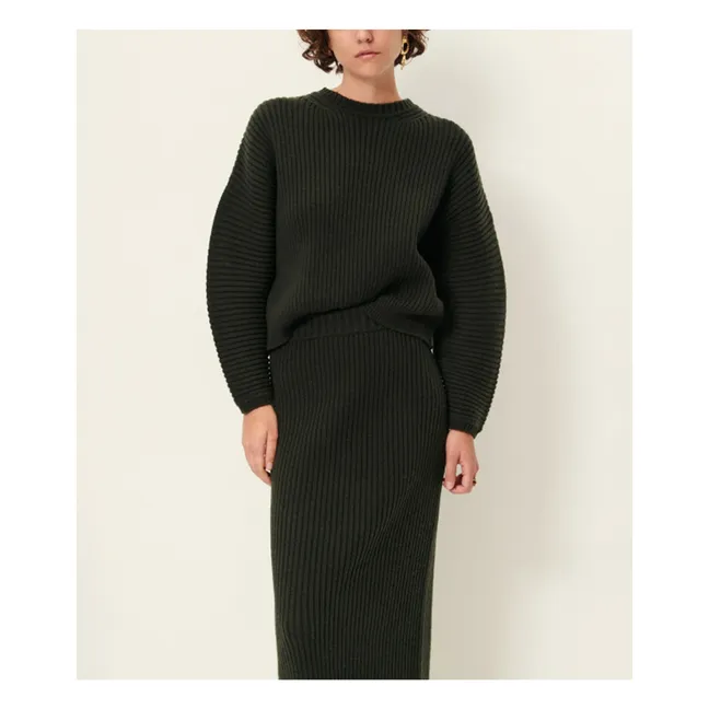 Jersey de lana Kanso | Verde Oscuro