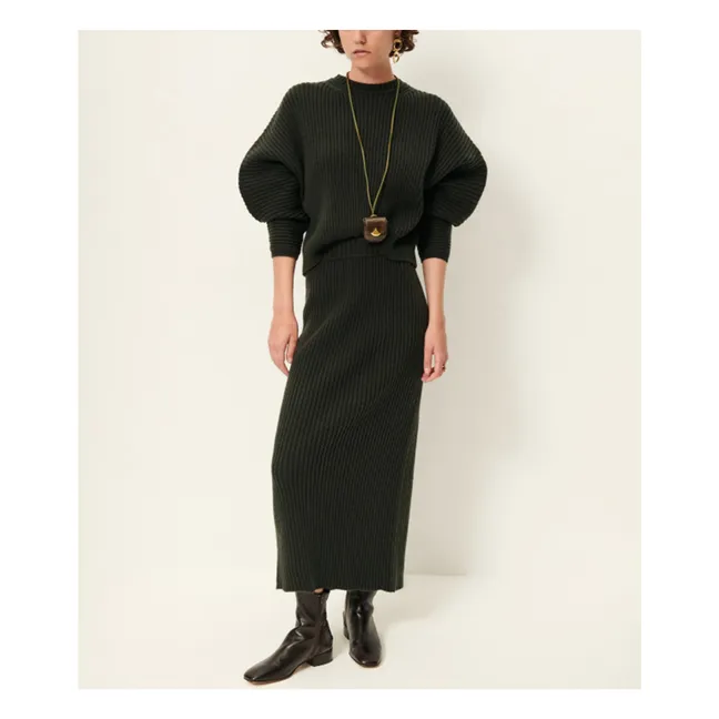 Jersey de lana Kanso | Verde Oscuro