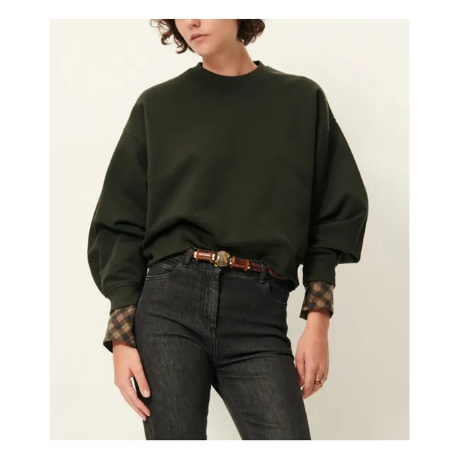 Sweat Yuki Métallisé | Vert foncé