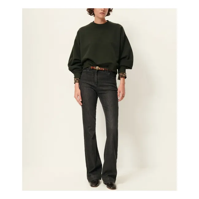 Yuki Metallic Sweat | Dark green