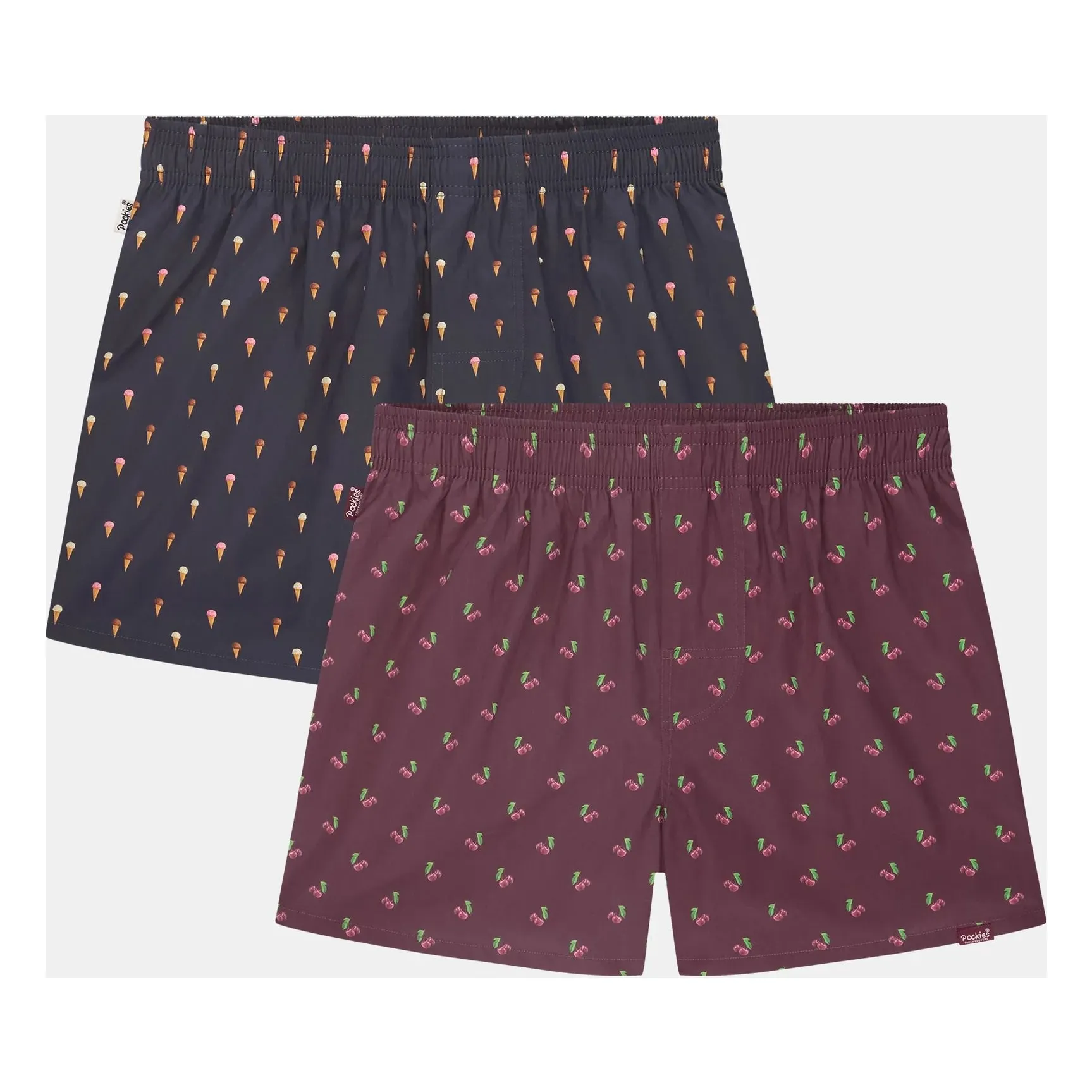 Pockies Boys Multicoloured Boxers Icecream/Cherry Pack 2