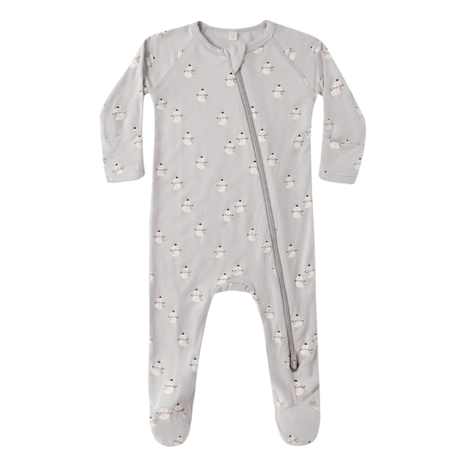 Quincy Mae Grey Snowmen Footed Suit