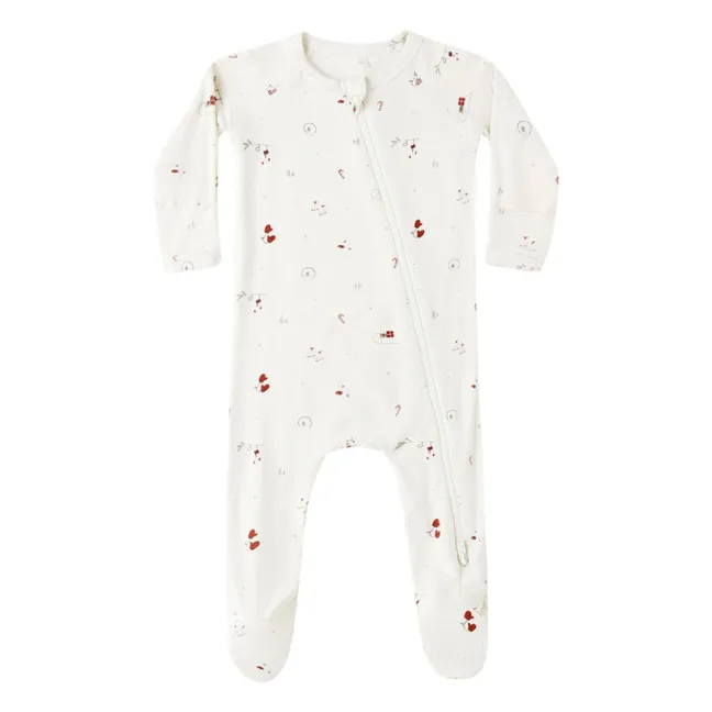 Tuta con piedini Winter Wonderland | Ecru