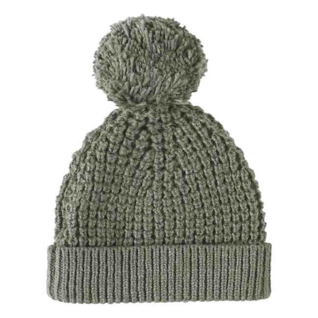 Strickmütze | Grün-grau