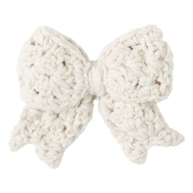 Barrette Nœud Crochet | Ecru