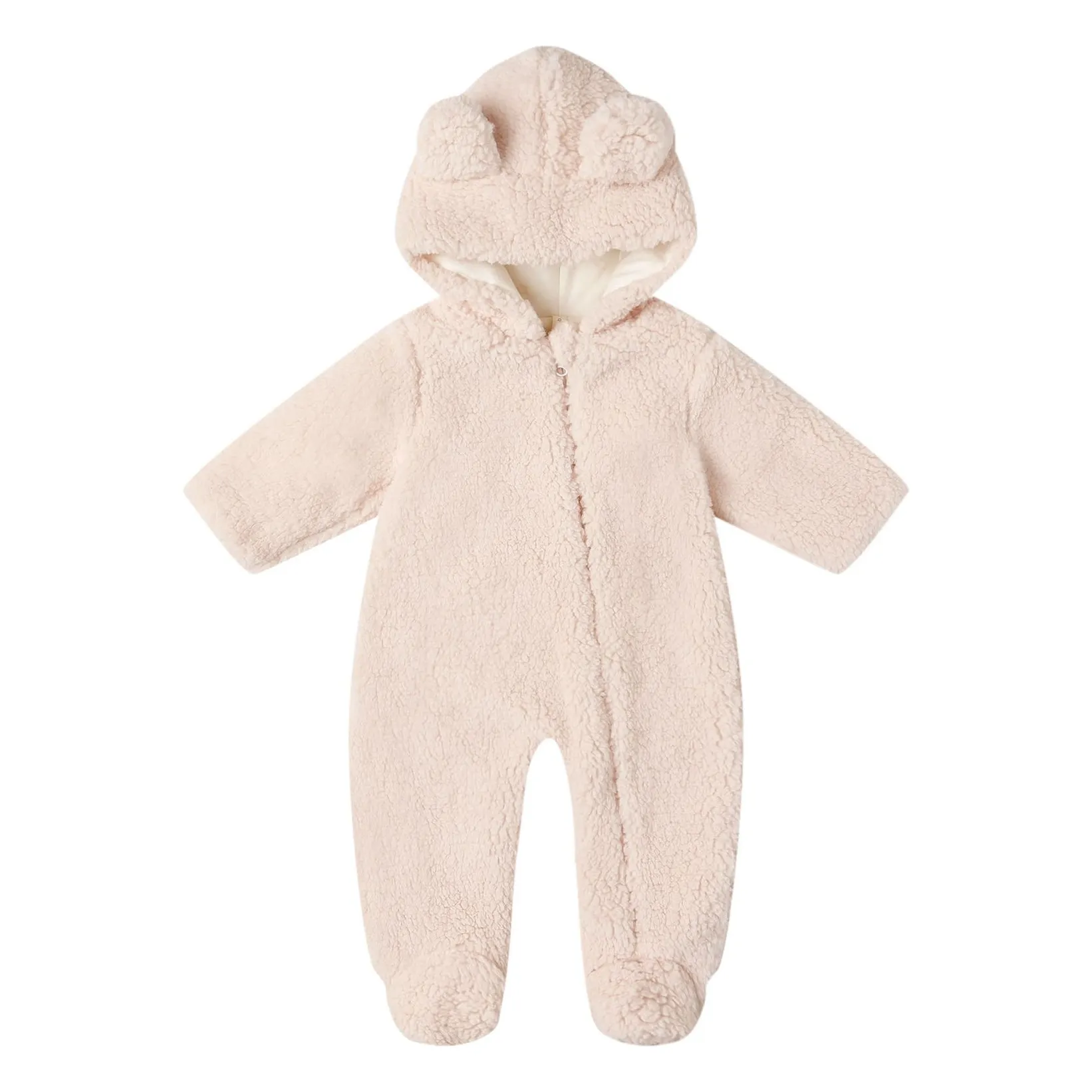Quincy Mae Coral Sherpa Bear Suit