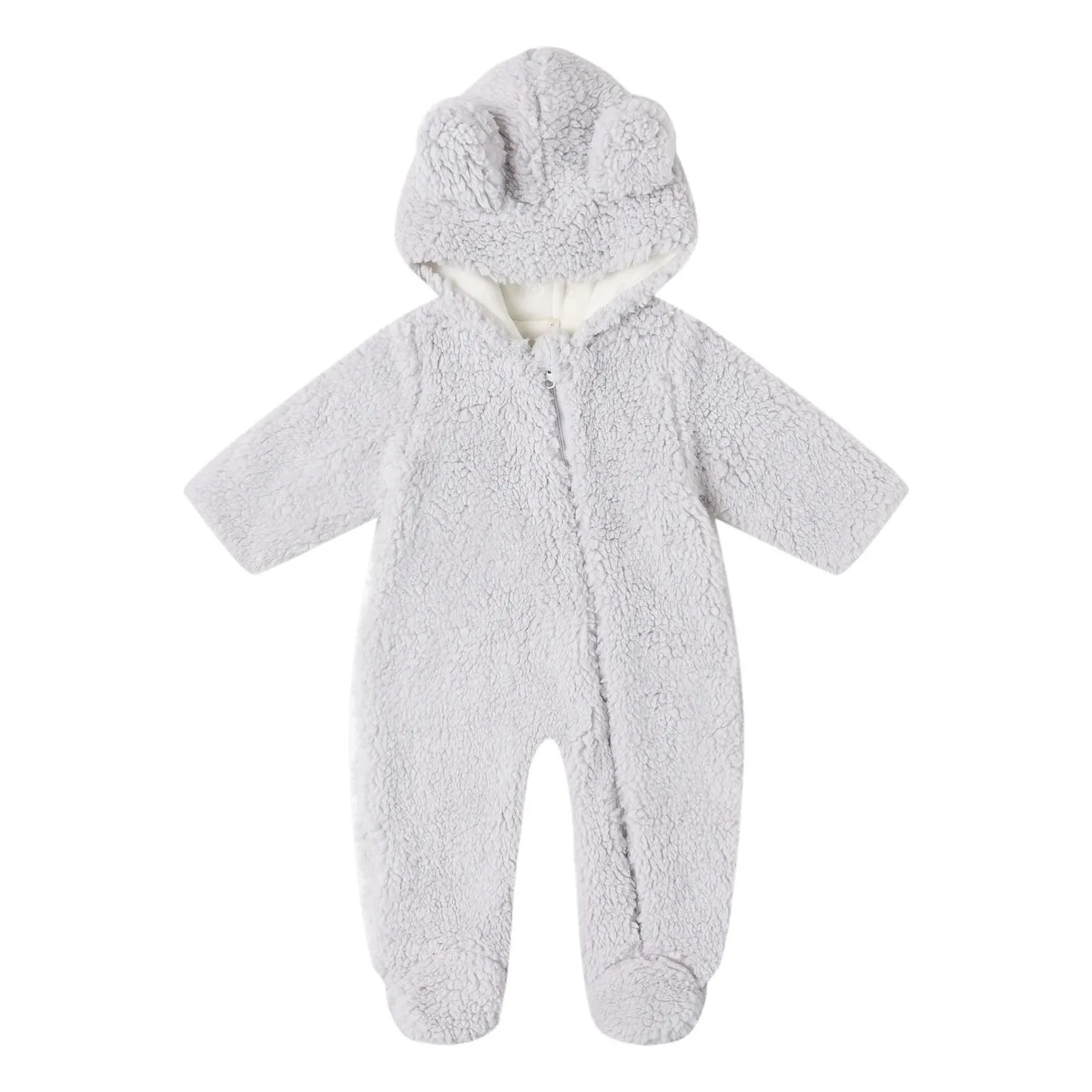 Quincy Mae Grey Sherpa Bear Suit