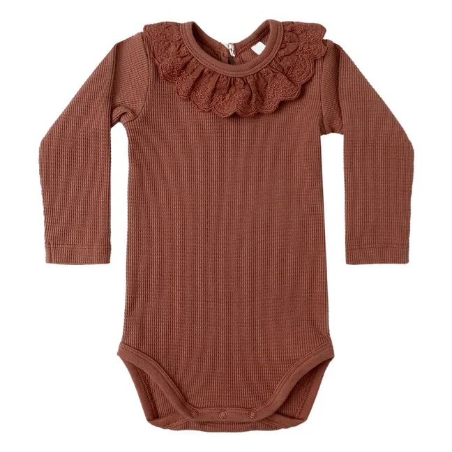 Body in maglia con collo arruffato | Rouge Brun