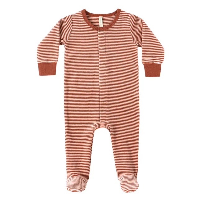 Overall mit Streifen auf den Füßen | Rouge Brun