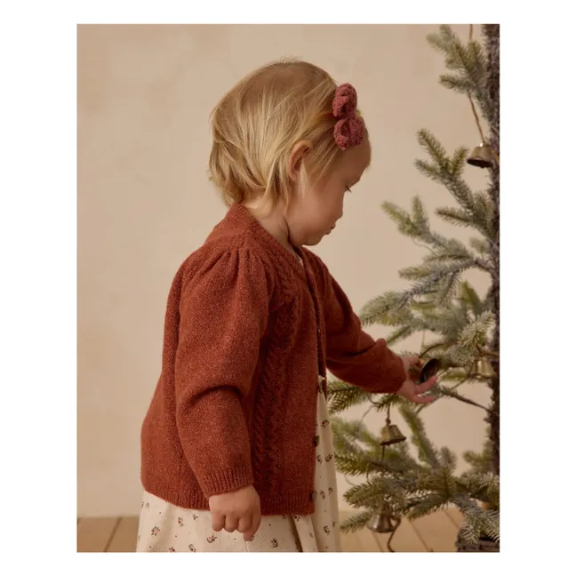 Barrette Nœud Crochet | Rouge Brun