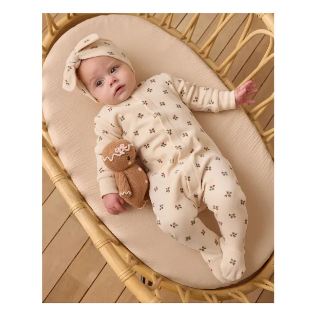 Holly Berry bow headband | Ecru