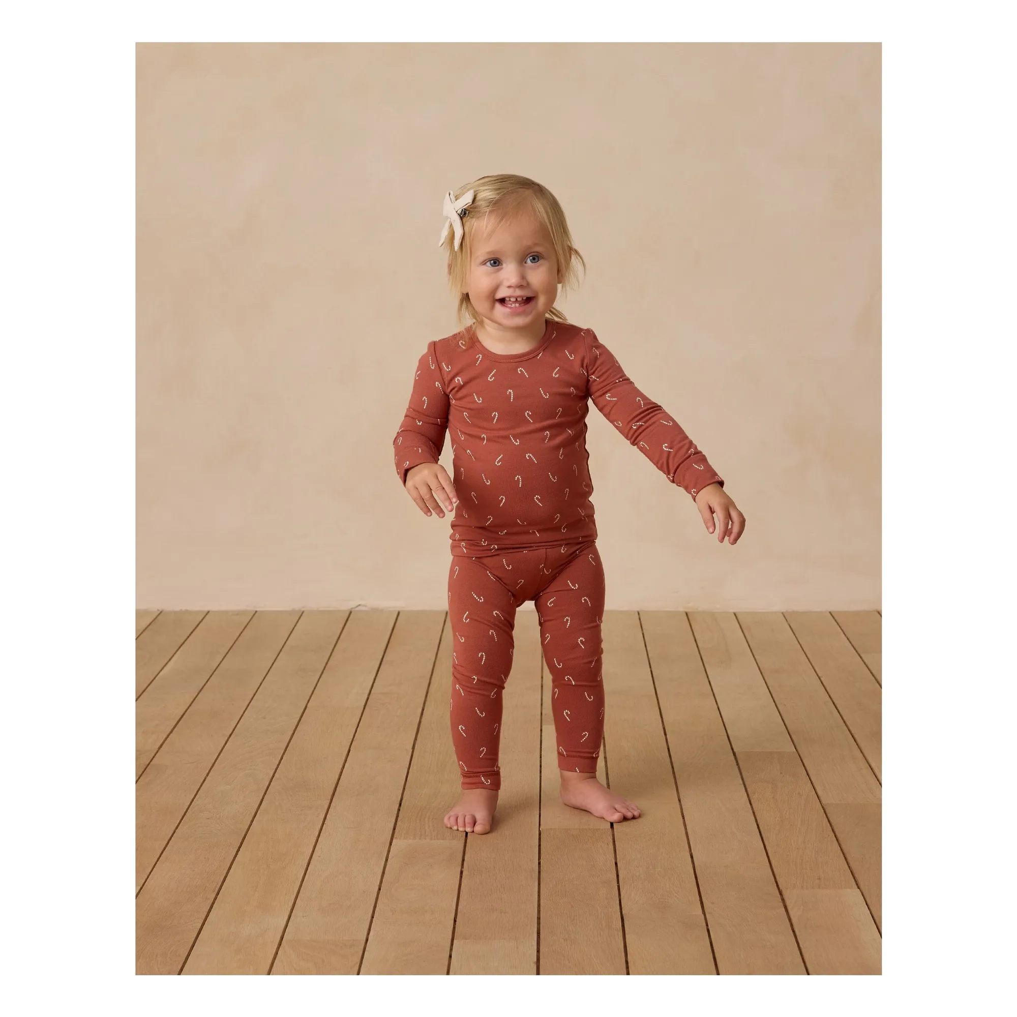 Quincy Mae Rouge Brun Candy Canes Pyjama Set
