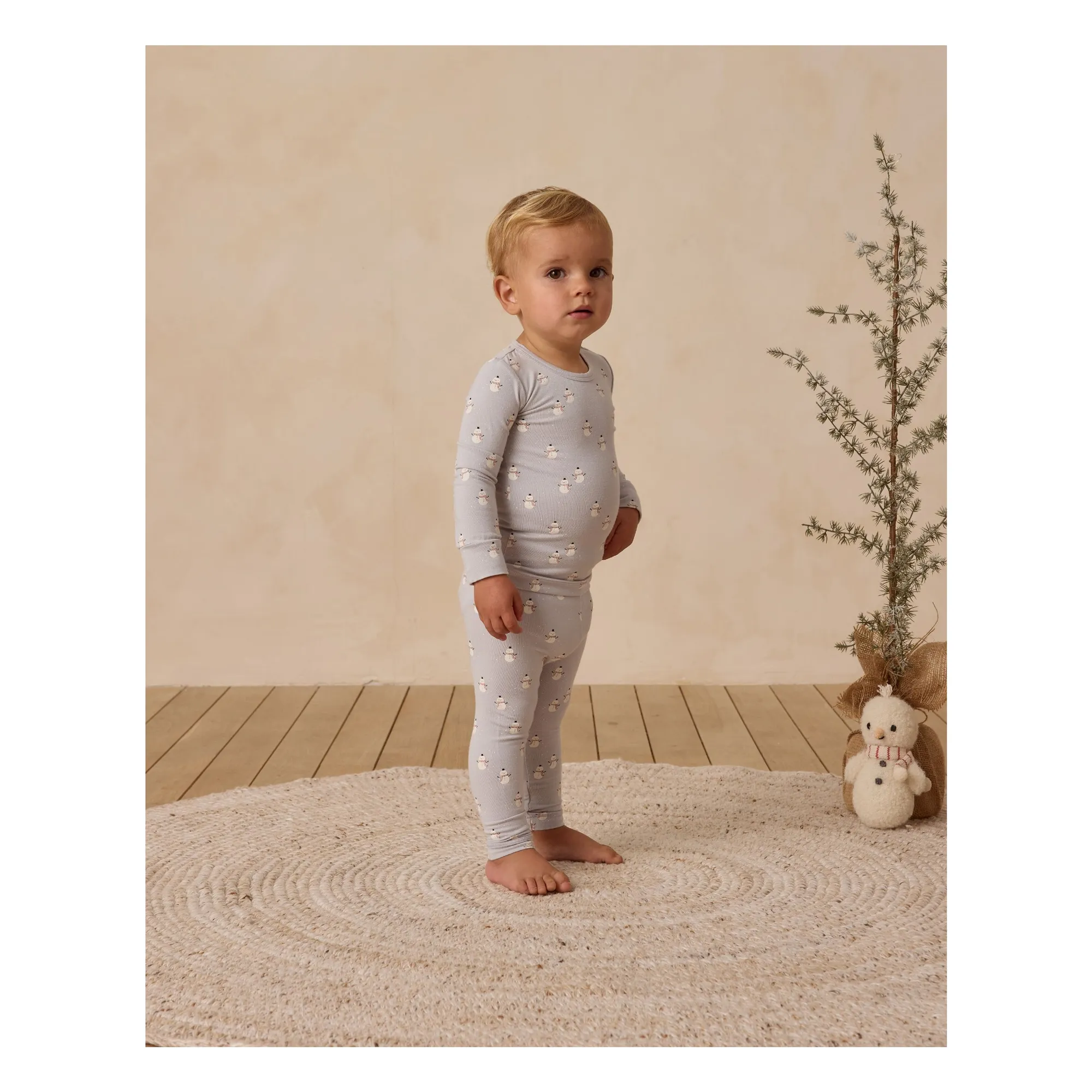 Quincy Mae Grey Snowmen Pyjama Set