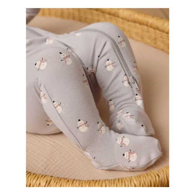 Snowmen Footed Suit | Grey