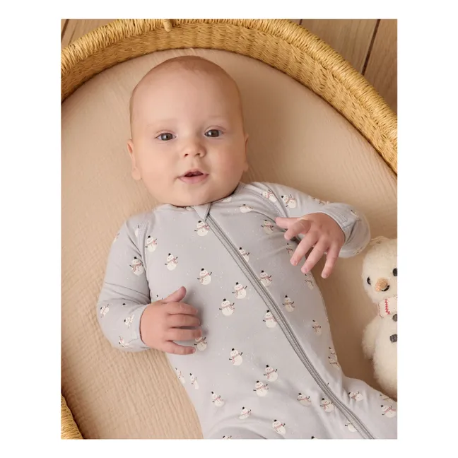Snowmen Footed Suit | Grey