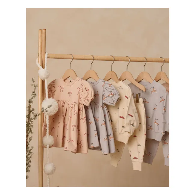 Kleid Darla Schleifen Bio-Baumwolle | Korallenfarbe