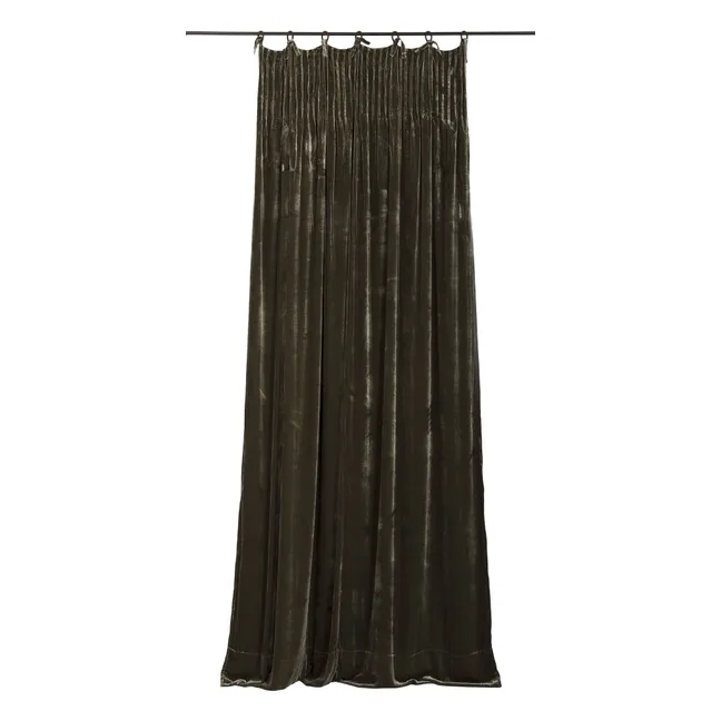 Istanbul khaki silk velvet curtain