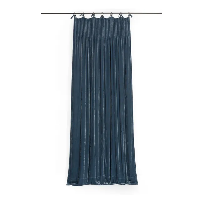 Istanbul blue silk velvet curtain