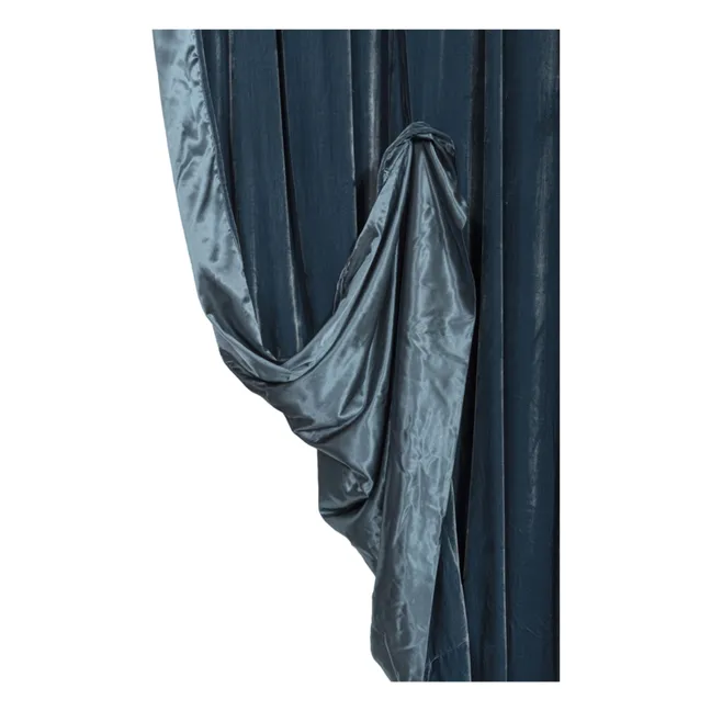 Istanbul blue silk velvet curtain