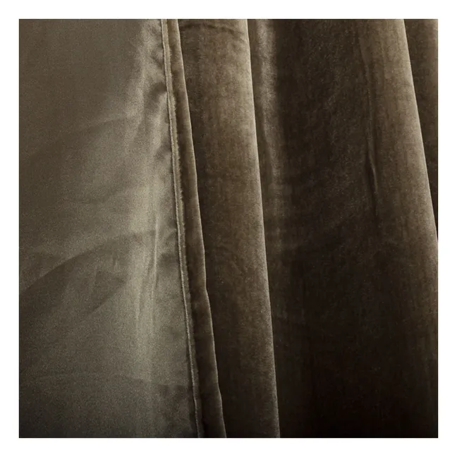 Istanbul khaki silk velvet curtain