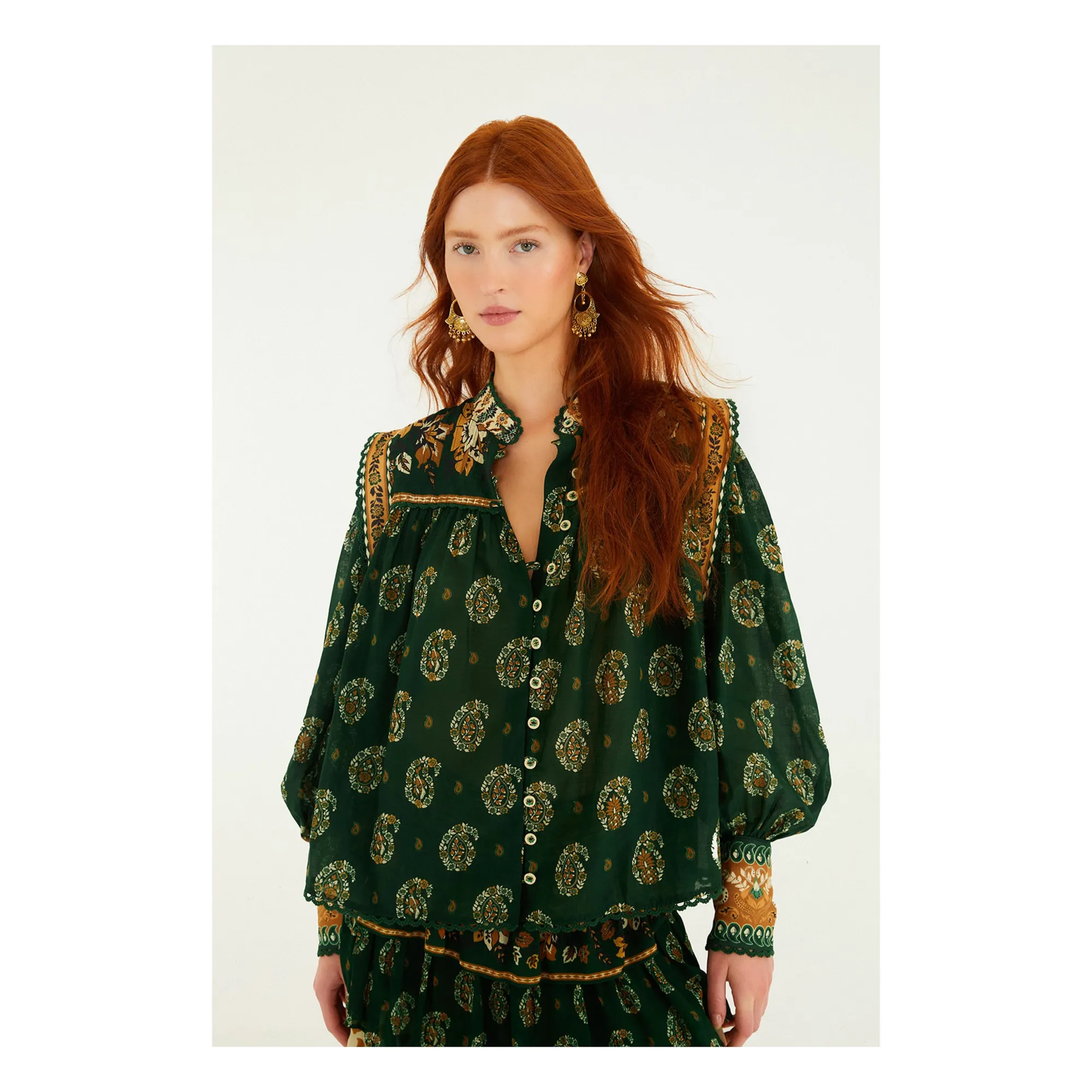 Farm Rio Green Tayla Blouse
