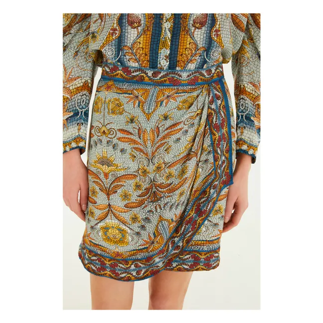 Mosaic Garden skirt | Blue